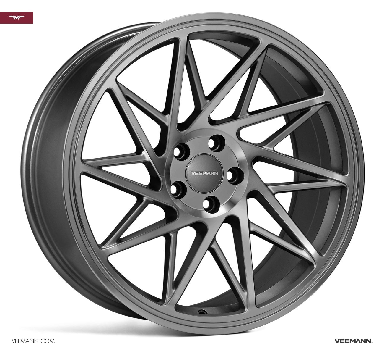 NEW 20  VEEMANN V FS35 ALLOY WHEELS IN GLOSS GRAPHITE WITH WIDER 10  ALL ROUND